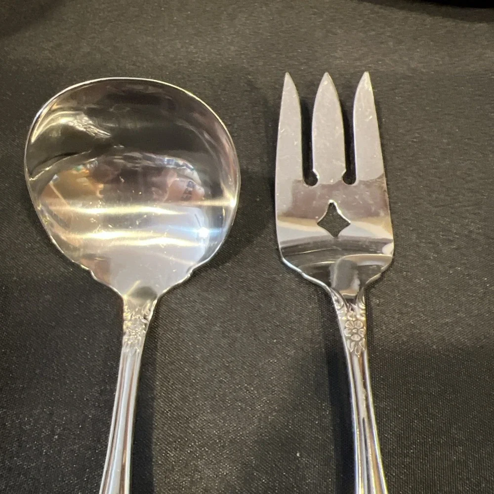 Oneida Profile  GALVESTON  Stainless Flatwear  2pc Gravy Ladle‎ & Serving Fork